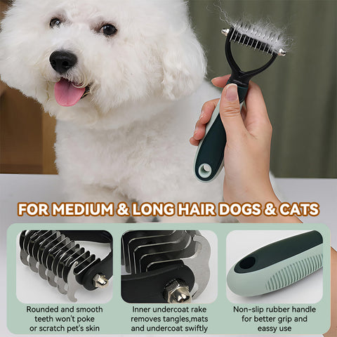 8 in 1 Complete Professional Dog Grooming Set for Grooming Short-haired and Long-haired Dogs and Cats, Dog Paw Care Nail Clippers and Trimmers, Stainless Steel Depilatory Comb, Cat and Dog Grooming Supplies