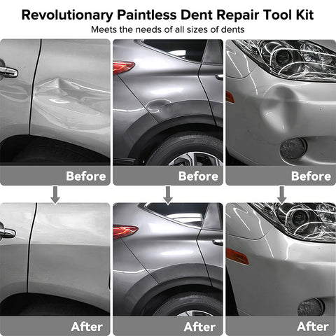 专业汽车无痕凹陷修复工具组，含金钩、桥式拉拔器等，高效修复钣金凹痕、冰雹与车门坑。不伤原漆，操作精准，适用于多种车型与凹痕尺寸，是DIY车主的理想之选。