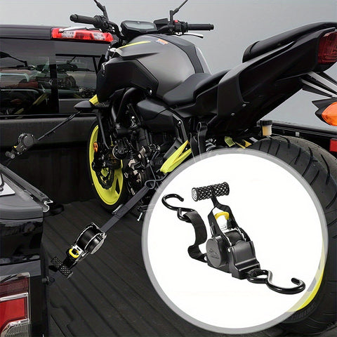 1/2 piece automatic retractable ratchet rope, maximum breaking strength 1500 lbs, with soft handle and S-hook, suitable for cargo transport, motorcycle handling and securing