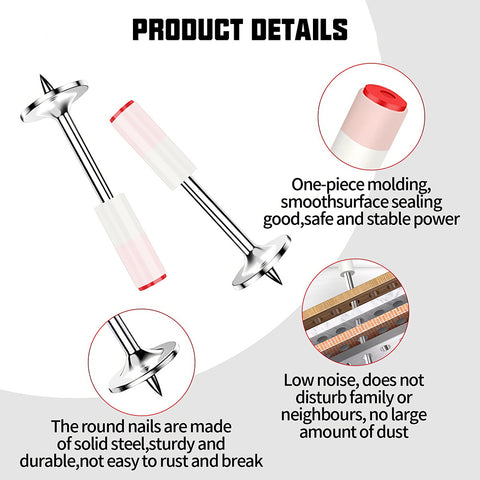 五档可调混凝土射钉枪套装——配100枚专业钢钉 0.1秒轻松穿透3mm钢板 军工级双消音设计低噪安全 附全套防护装备 适用于钢材/砖墙/木材等多种基材