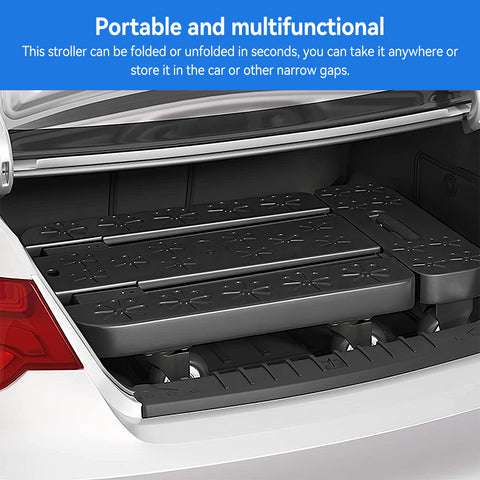 Black Foldable portable trolley, anti-slip texture, foldable carrying trolley, 270KG trolley, equipped with 6 wheels and elastic cord, suitable for luggage, travel, handling, shopping, and office use