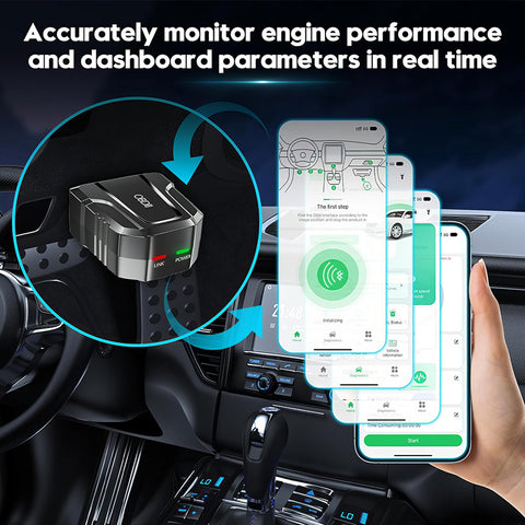 V011 BT 5.4 OBD2 Scanner Supports 9 Protocols Read Clear Engine Light Real-Time Data 96% Vehicle Compatibility Multilingual Easy DIY Car Diagnostics