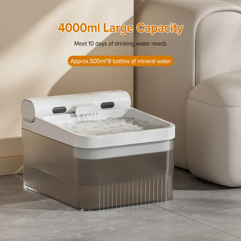 4L Cordless Cat Water Fountain, Three Adjustable Modes, Home Cat Water Fountain with Motion Sensor and 6 Filters