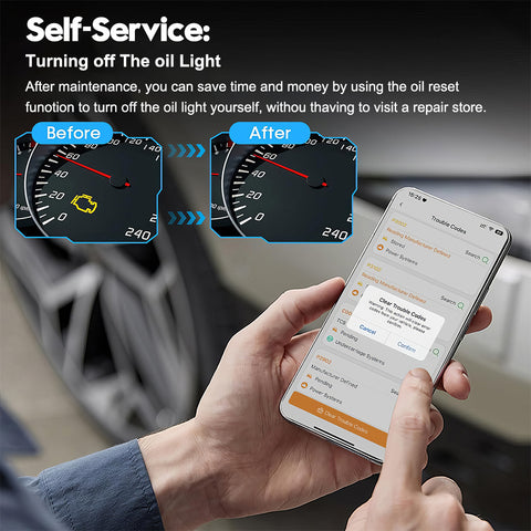 V011 BT 5.4 OBD2 Scanner Supports 9 Protocols Read Clear Engine Light Real-Time Data 96% Vehicle Compatibility Multilingual Easy DIY Car Diagnostics