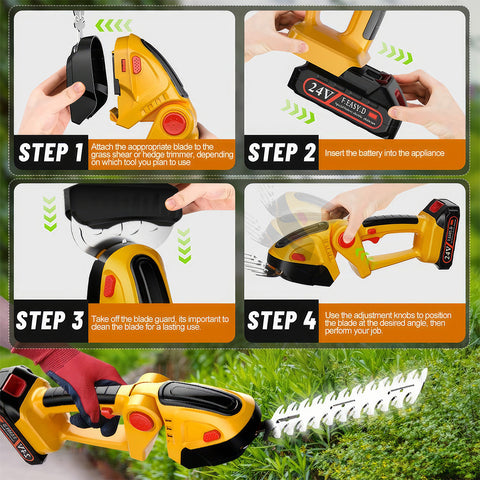 Cordless Hedge Trimmer For DeWalt 24V Battery Grass Shear Shrubber Trimmer