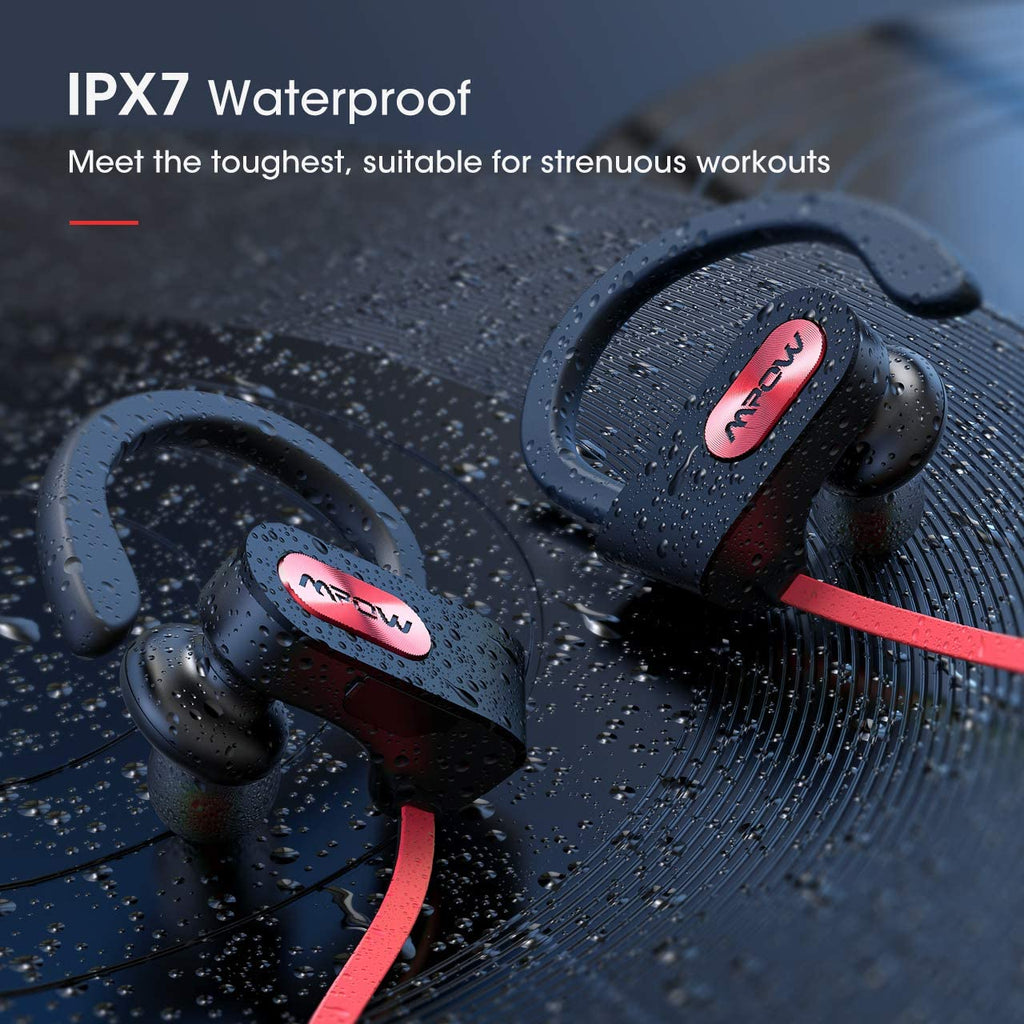 Mpow Flame IPX7 Waterproof Sport Wireless Earphones, Running Headphones w/16 Hrs Playtime, W/IPX7 Waterproof Wireless Earbuds for for Gym, Workout with Bass+ HD Stereo Built-in CVC6.0 Noise Cancelling Headsets